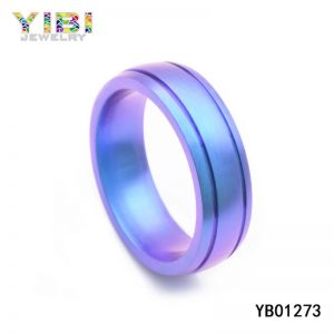 mens blue titanium wedding bands