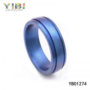 Luxury Mens Blue Titanium Wedding Bands Jewelry