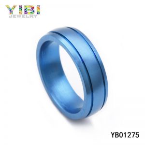 mens blue titanium wedding bands