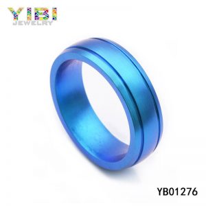 mens blue titanium wedding bands