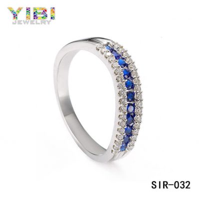 Blue Cubic Zirconia Brass Ring