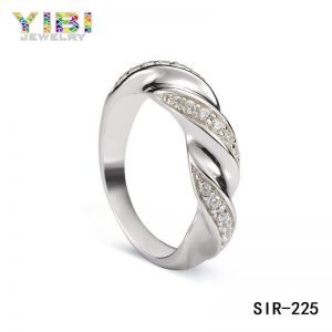 Cubic Zirconia Inlay Women Brass Ring