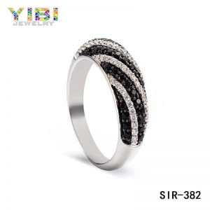 Fashion Brass Black Cubic Zirconia Ring