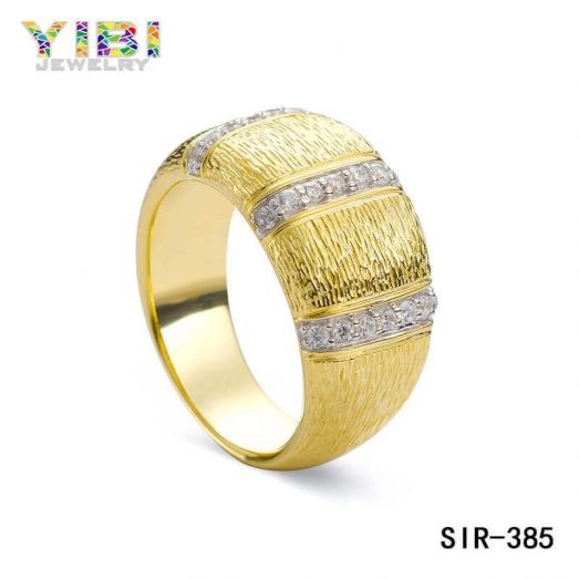 Women Gold Plated Brass CZ Ring