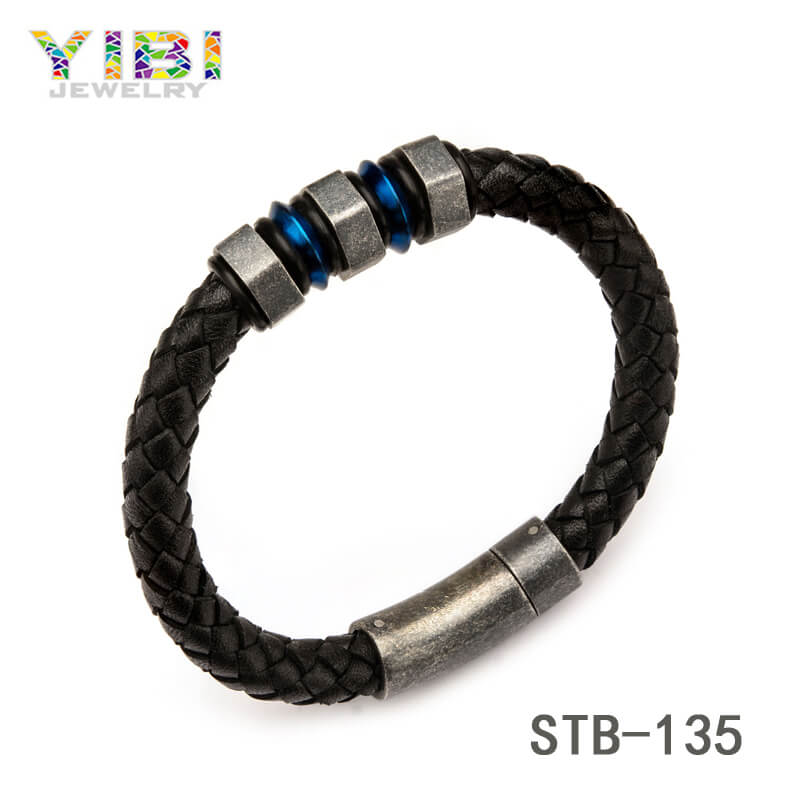 blue plated stainless steel bracelet