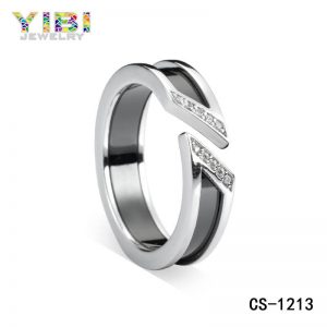 Modern Jewelry 925 Sterling Silver Ceramic Ring