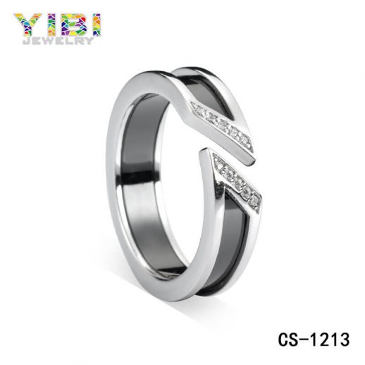 925 Sterling Silver Ceramic Ring