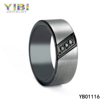Brushed Mens stainless steel rings