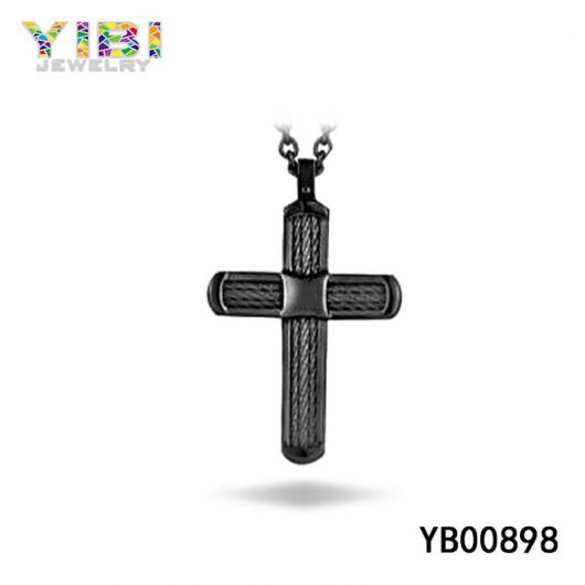 Black Stainless Steel Cross Pendant Big Picture Show