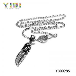 Hip Hop Style 316L Stainless Steel Skull Necklace