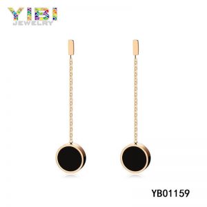 Rose Gold Plated Surgical Stainless Steel Drop Earrings
