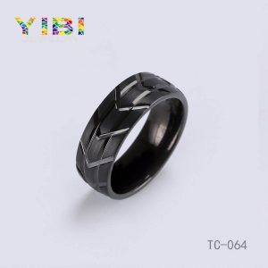 Brushed Finish Black Tungsten Ring