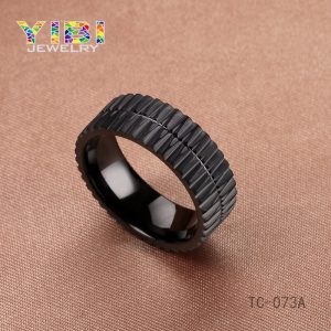 2mm Thin Ladies Tungsten Carbide Black Plated Domed Wedding Band Ring – Size Varies