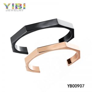 Black/Rose Gold Plated Surgical Stainless Steel Bangle