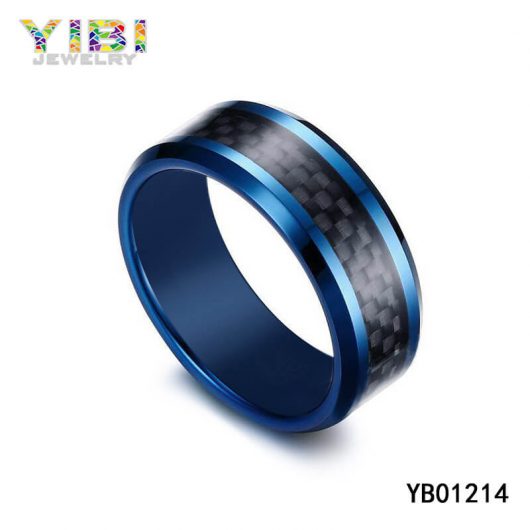 Blue Tungsten Carbide Ring Big Picture Show