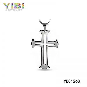 Men’s Modern Tungsten Cross Necklace