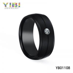 Custom Jewelry Vendor Domed Black Stainless Steel Ring