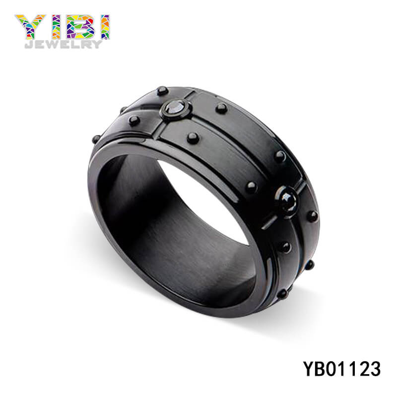 Black Brushed Stainless Steel Ring