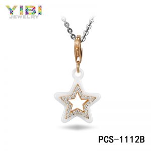 White Ceramic Five-pointed Star Necklace