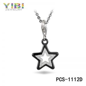 Black Ceramic Five-pointed Star Necklace