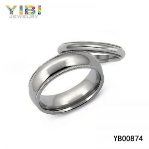 High-Polished Domed Titanium Ring & Milgrain Sides