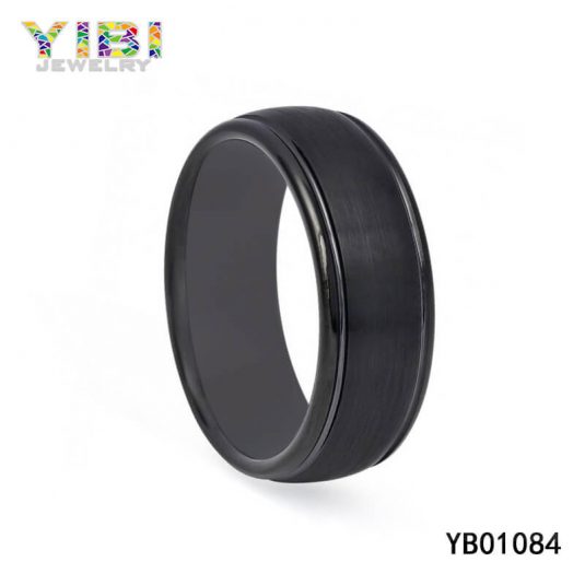 Black Brushed Tungsten Carbide Ring Manufacturer