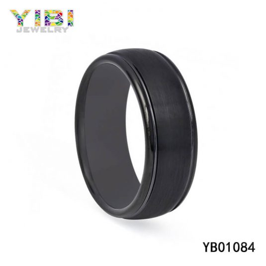 Black Brushed Tungsten Carbide Ring Manufacturer