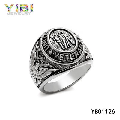 Stainless Steel US Veteran Military Rings