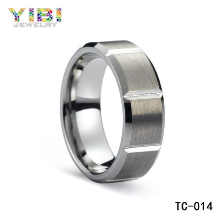 Slotted Brushed Tungsten Carbide Ring