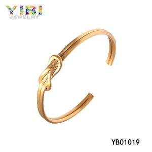 Gold Plated Stainless Steel Infinity Cuff Bangles