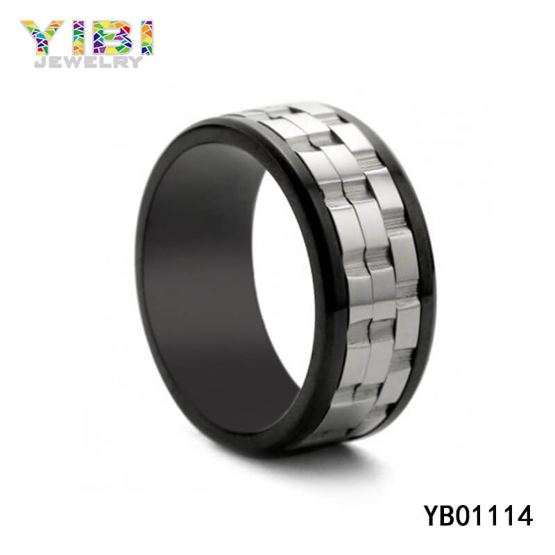 Gear Style Surgical Stainless Steel Spinner Ring