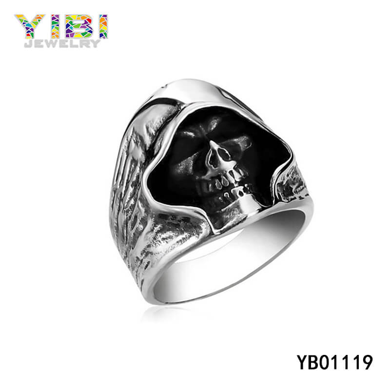 Gothic Surgical Stainless Steel Grim Reaper Ring