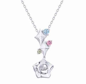 Zirconia Starlight Rose Silver Necklace